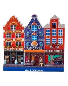Magneet Delfts Blauw/Pannenkoeken & Fietswinkel Amsterdam