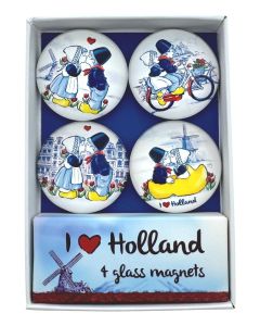 Doosje Kussend Paar Glasmagneten 