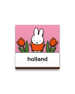 Magneet "Nijntje met tulpen, roze"