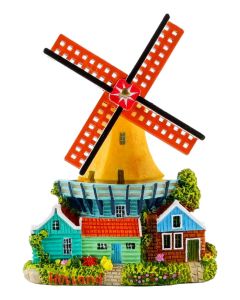 Magneet Stellingmolen met huisje - geel