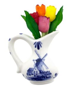 Magneet keramiek kan met tulp - delftsblauw