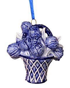 Kersthanger Tulpenmand Delfts Blauw