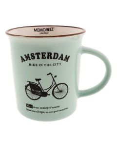 Mok Memoriez - Amsterdamse Fietsen- Mint, Groot