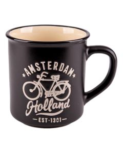 Mok "Amsterdam - Holland"  Zwart- Groot 