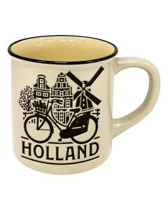 Mok "Holland - Grachtenhuisjes " Beige - Groot