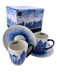 Delft Koffie Kop en Schotel Set - 2 stuks