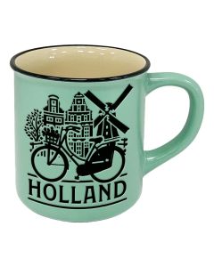 Mok "Holland - Grachtenhuisjes " Groen  - Groot
