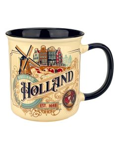 Mok Ornamenten Holland - Beige Wit