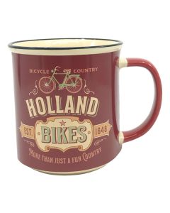 Beker vintage Holland "Bicycle Country"  - Groot