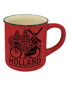 Mok "Holland - Grachtenhuisjes " Rood - Groot