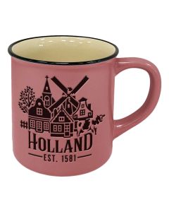Mok "Holland - Molen" Roze - Groot