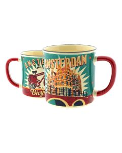 Beker vintage klein Amsterdam turquoise - Klein