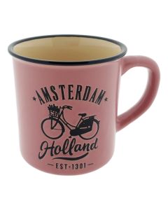Mok "Amsterdam Fiets Roze " - Groot