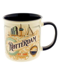 Beker Vintage Rotterdam Iconen Wit - Groot