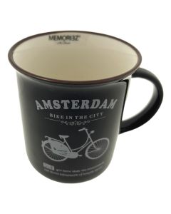 Mok Memoriez - Amsterdamse Fietsen- Zwart Groot