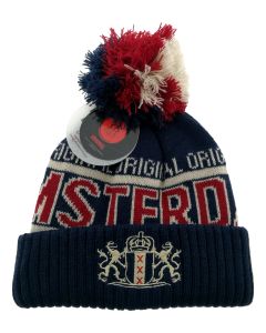 Muts met Pluim "Lex" - Blauw Rood Amsterdam
