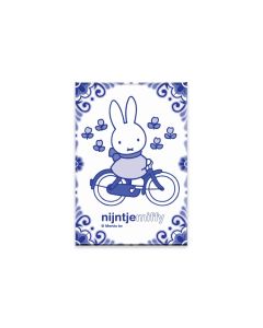 Magneet "Nijntje op Fiets in het Delfts Blauw" 