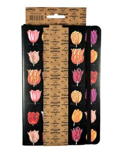 Notitieboek Tulpen – Vintage Botanisch Zwart