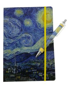 Notitieboek, A5, Sterrennacht van Vincent van Gogh met pen