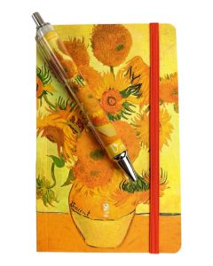 Notitieboekje Zonnebloemen met zachte kaft en Pen 