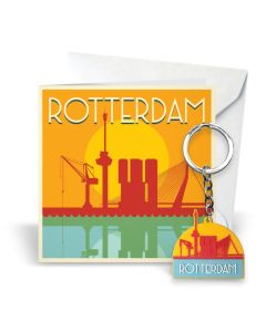 Postkaart Rotterdam met Sleutelhanger 