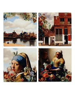 Onderzetters Vermeer (keramiek), 4 stuks