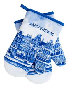 Ovenwanten set "Amsterdamse Grachtenhuisjes"