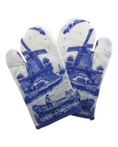 Ovenwanten Hollandse Molen Blauw