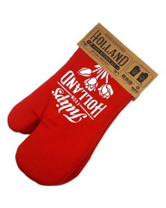Keukenhandschoenen set - Rood met Tulpen Holland