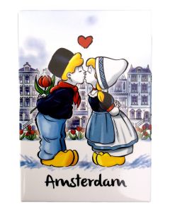 Koelkastmagneet Kussend Nederlands Paartje Amsterdam