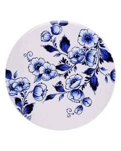 Pannenonderzetter Bloemen - Delfts blauw - 18 cm