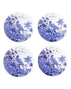 Ronde onderzetters, Delfts blauwe Vogel, Set van 4 