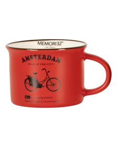 Mok Memoriez - Amsterdamse Fiets - Mat Rood - Klein