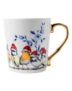 Mok Bosvogels met kerstmuts
