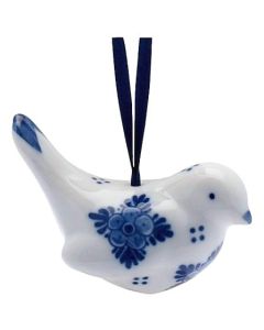 Kersthanger Delfts blauw Vogel Bloem