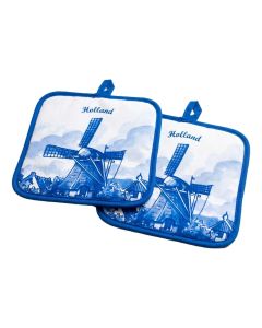 Pannenlappen  "Hollandse Molen" - Set van 2 