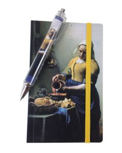 Notitieboekje Melkmeisje met zachte kaft en Pen 
