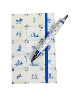 Delft Blauw Notitieboekje met zachte kaft en Pen 