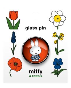 Glazen Pin Nijntje met Bloemen - 2 cm