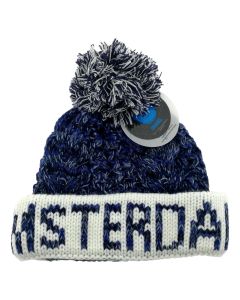 Pompon Muts Amsterdam - Blauw / Navy