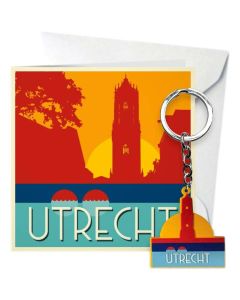 Postkaart Utrecht Silhouette met sleutelhanger 