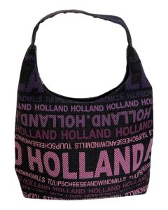 Schoudertas Julia L Holland in zwart/paars van Robin Ruth