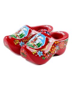 Set houten klompjes 10cm, Rood
