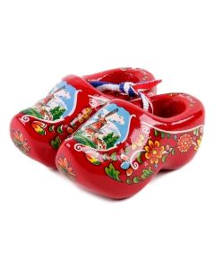 Set houten klompjes 6cm, Rood