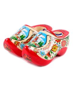 Set houten klompjes 10cm, Rode Zool