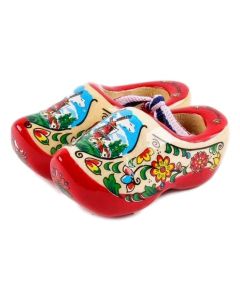 Set houten klompjes 6cm, Rode Zool