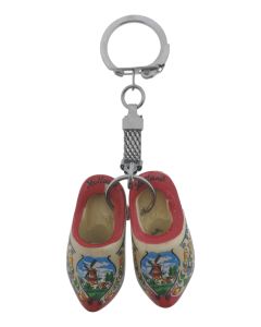 Sleutelhanger 2 Rode Zool houten klompjes