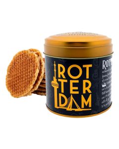 Stroopwafels "Rotterdam - Zwart/Goud"