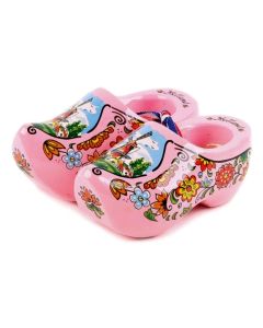 Set houten klompjes 10cm, Roze