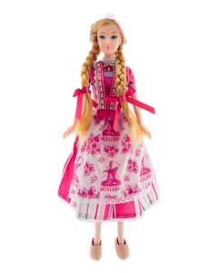 Pop Sandy in Hollandse Klederdracht - Roze , 30cm